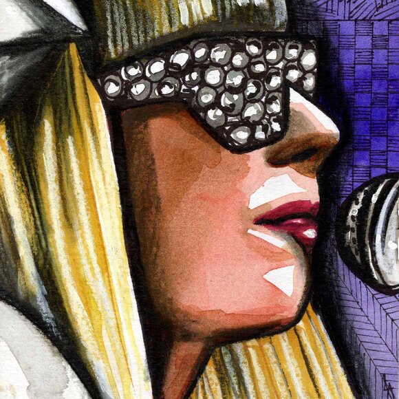 original art, lady gaga, mother monster, art, sale, 5 x 7, ready to frame, decor - Picture 3 of 4